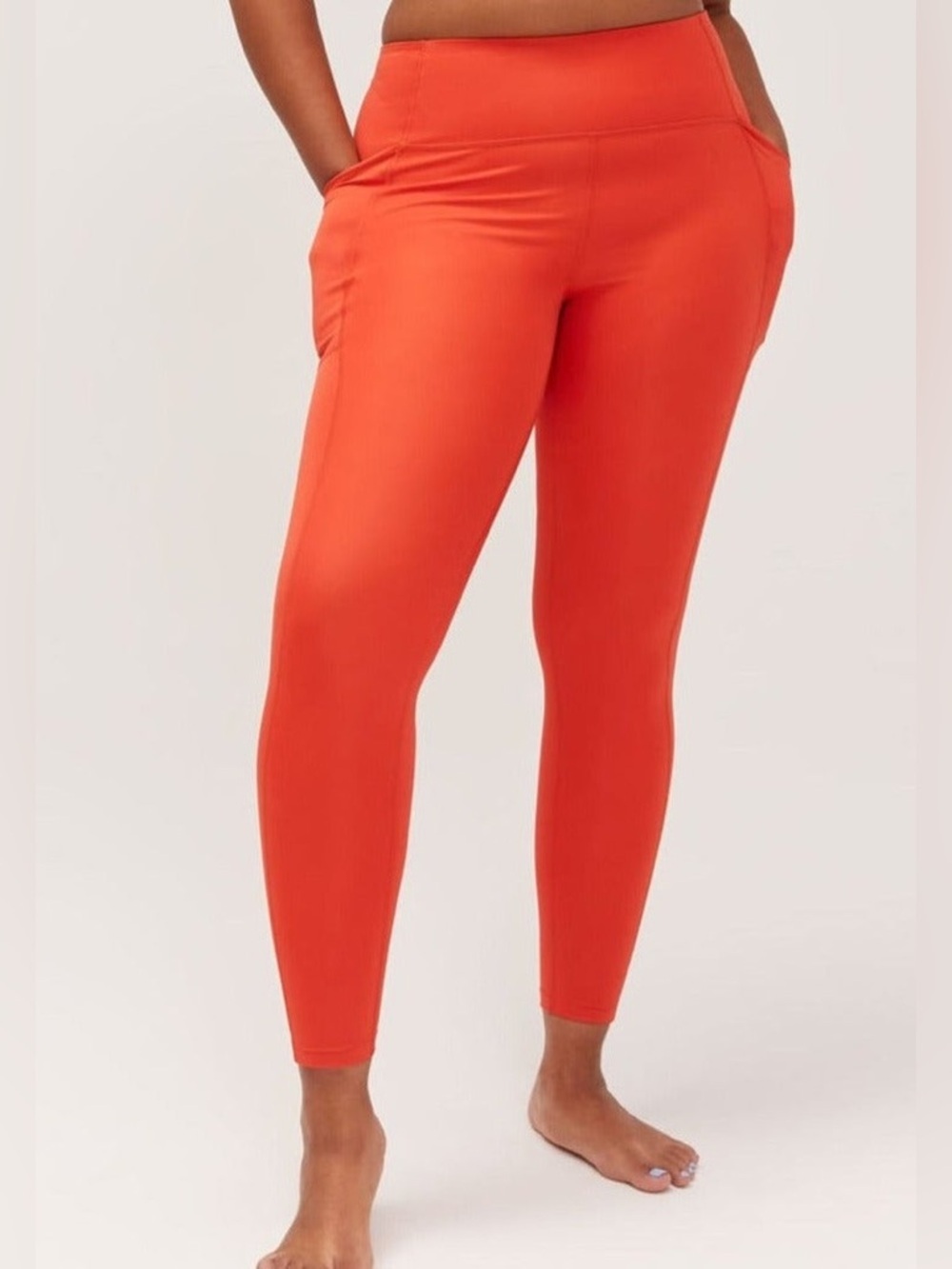 Girlfriend Collective High Rise Pocket Recycled Tart Orange Leggings Small